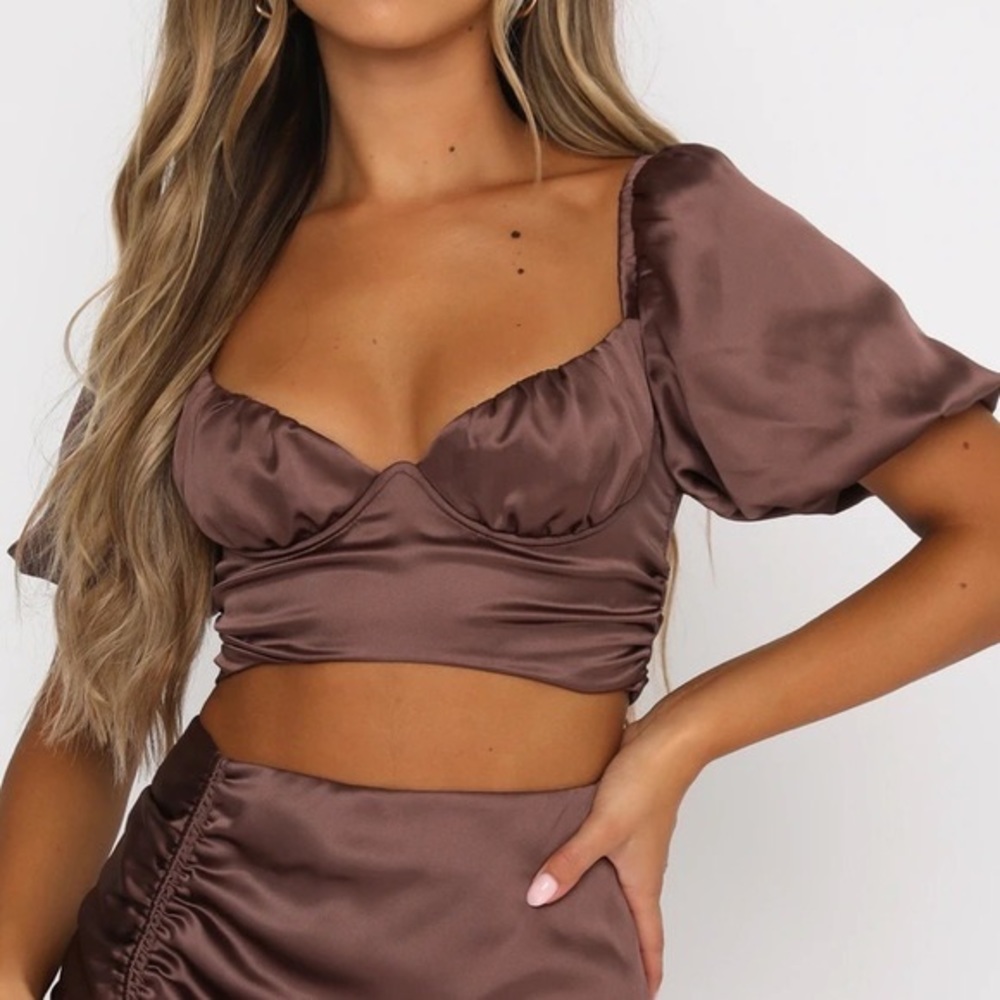 White Fox All This Love top in Brown